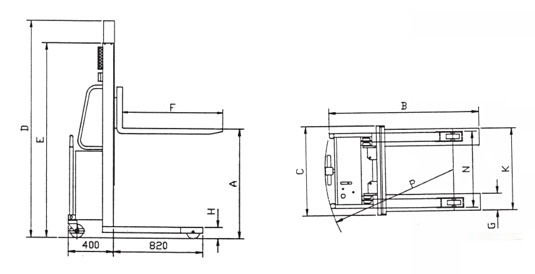 Manually Propelled, Powered Lifting Semi-Electric Stacker draft